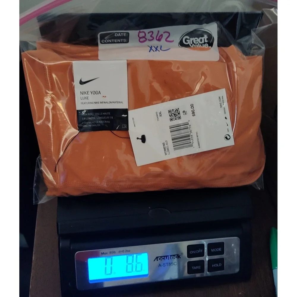 Nike Dri-FIT‎ Women 2XL Healing Orange Yoga Luxe High Rise 7/8 Tights NEW